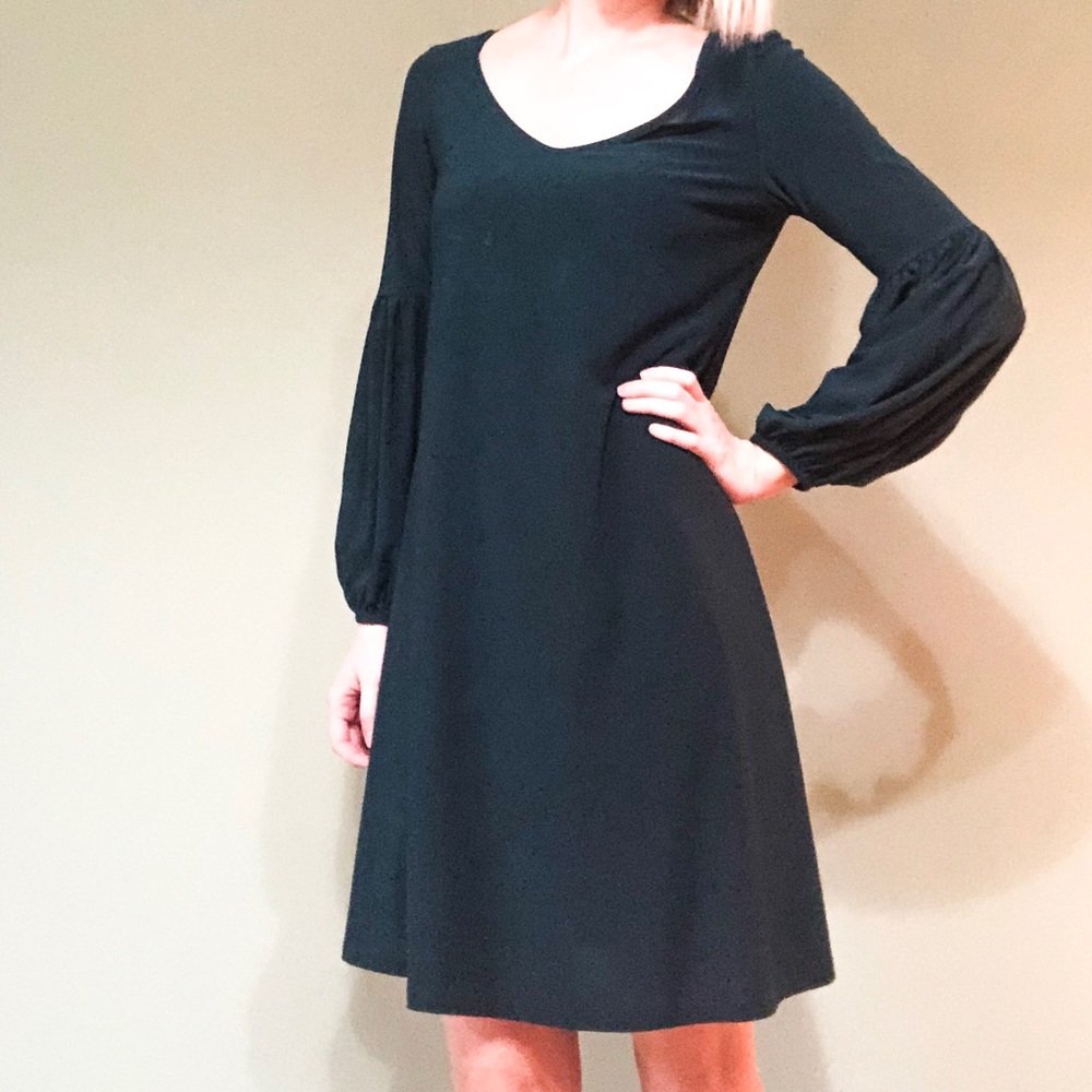 Tash+Sophie Green Shift Ballon Sleeve Dress Sz 6